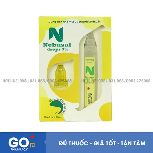 Dung dịch nhỏ mũi ưu trương vô khuẩn Nebusal drops 3%